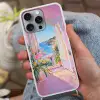 Roze - Buiten - Verf Hoesje iPhone 16 Pro Max met koord klein -sfeer3