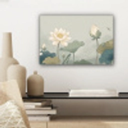 Lotus - Bloemen - Groen canvas 2cm klein -sfeer6