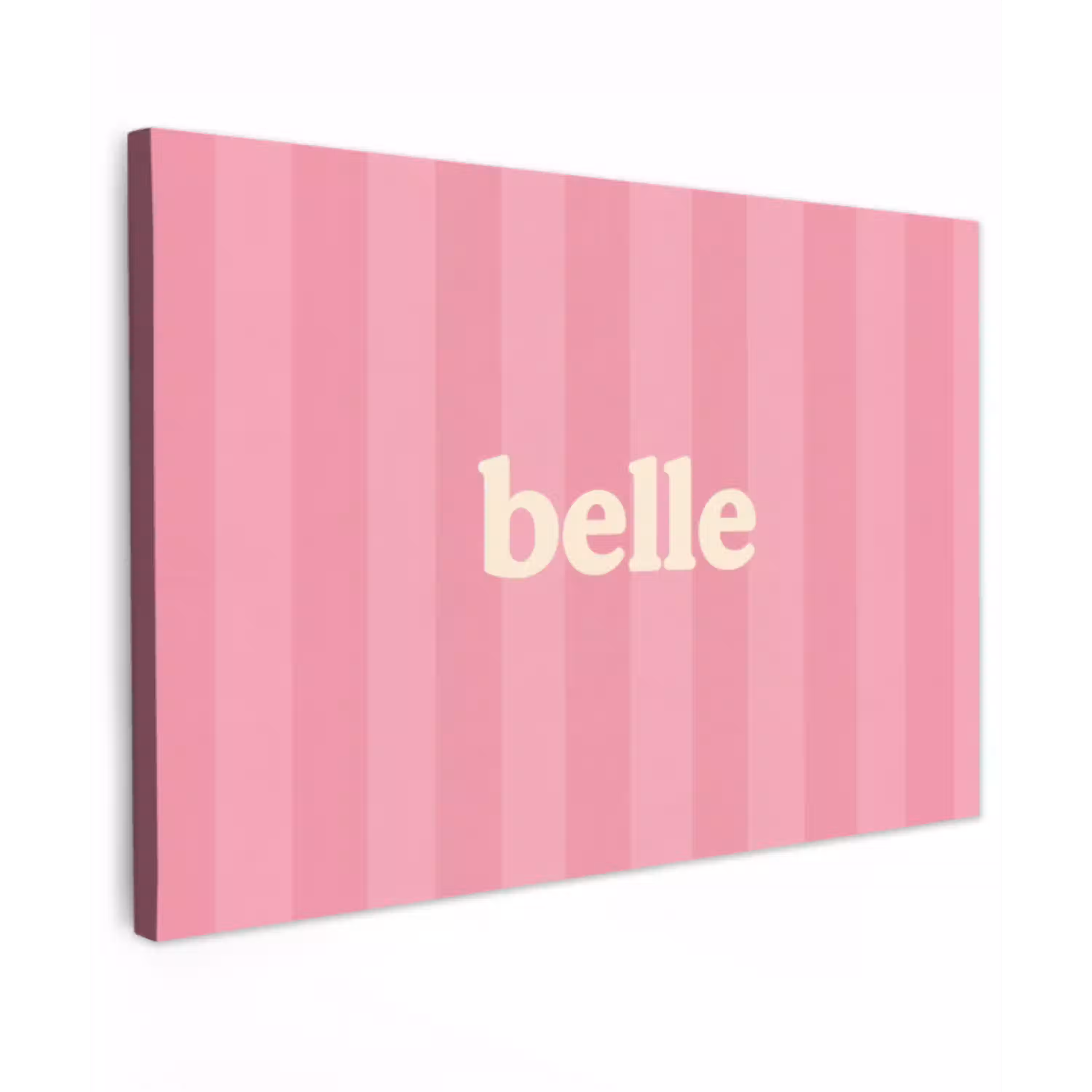 Roze - Gestreept - Belle Tuinposter op houten frame 2 cm dik klein -3d