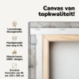 Bloemen - Wit - Goud - Beige  - Luxe canvas 2cm klein -zzzsfeer2_topdoek