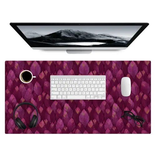 Bladeren - Patroon - Burgundy Muismat XXL klein 681 -3d