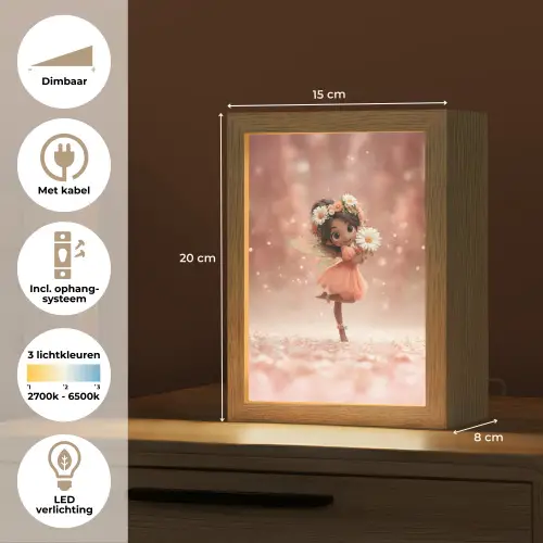 Bloemenfee - Roze - Meisje Light Box met kabel klein -USP_NL