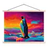 Ijsschots - Pinguïn - Abstract - Lucht textielposter latten blank klein -3d