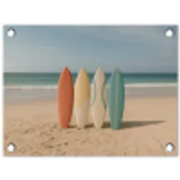 Strand - Surfbord - Pastel tuinposter los doek klein -3d