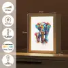 Olifanten - Dieren - Verf - Kleurrijk Light Box met kabel klein -USP_NL