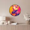 Varken - Bloemkroon - Kimono - Abstract Fotolijst rond zonder passe partout klein -sfeer3
