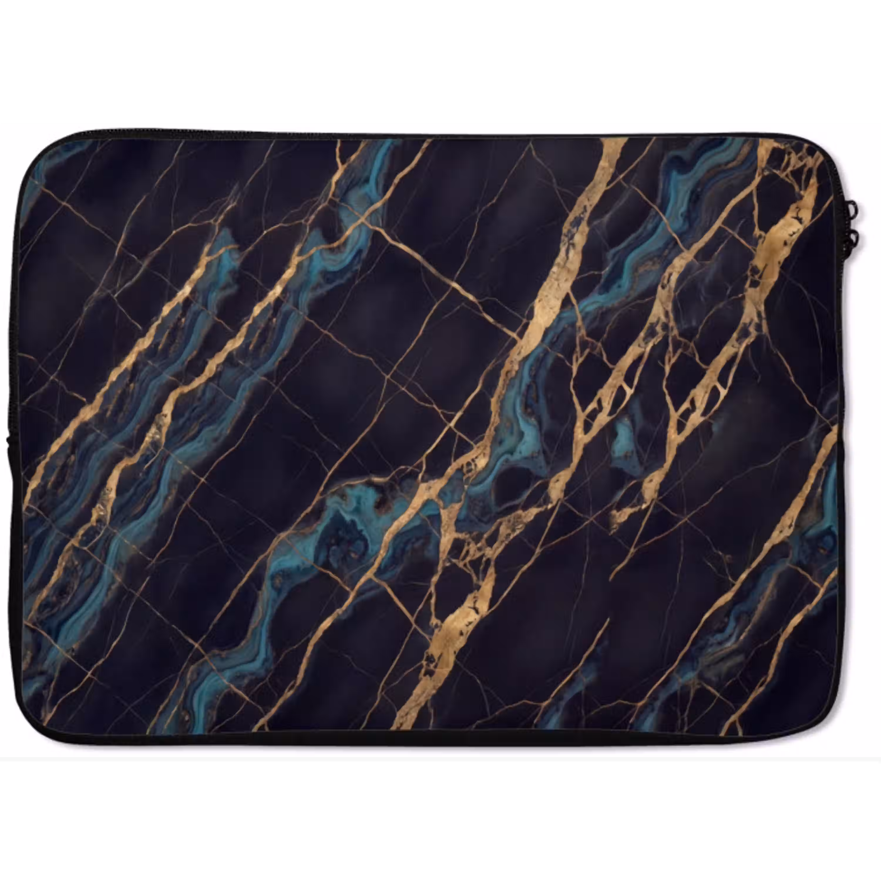 Abstract - Gouden lijnen - Kunst - Modern - Zwart laptophoes neopreen klein -zkaufland3dotto