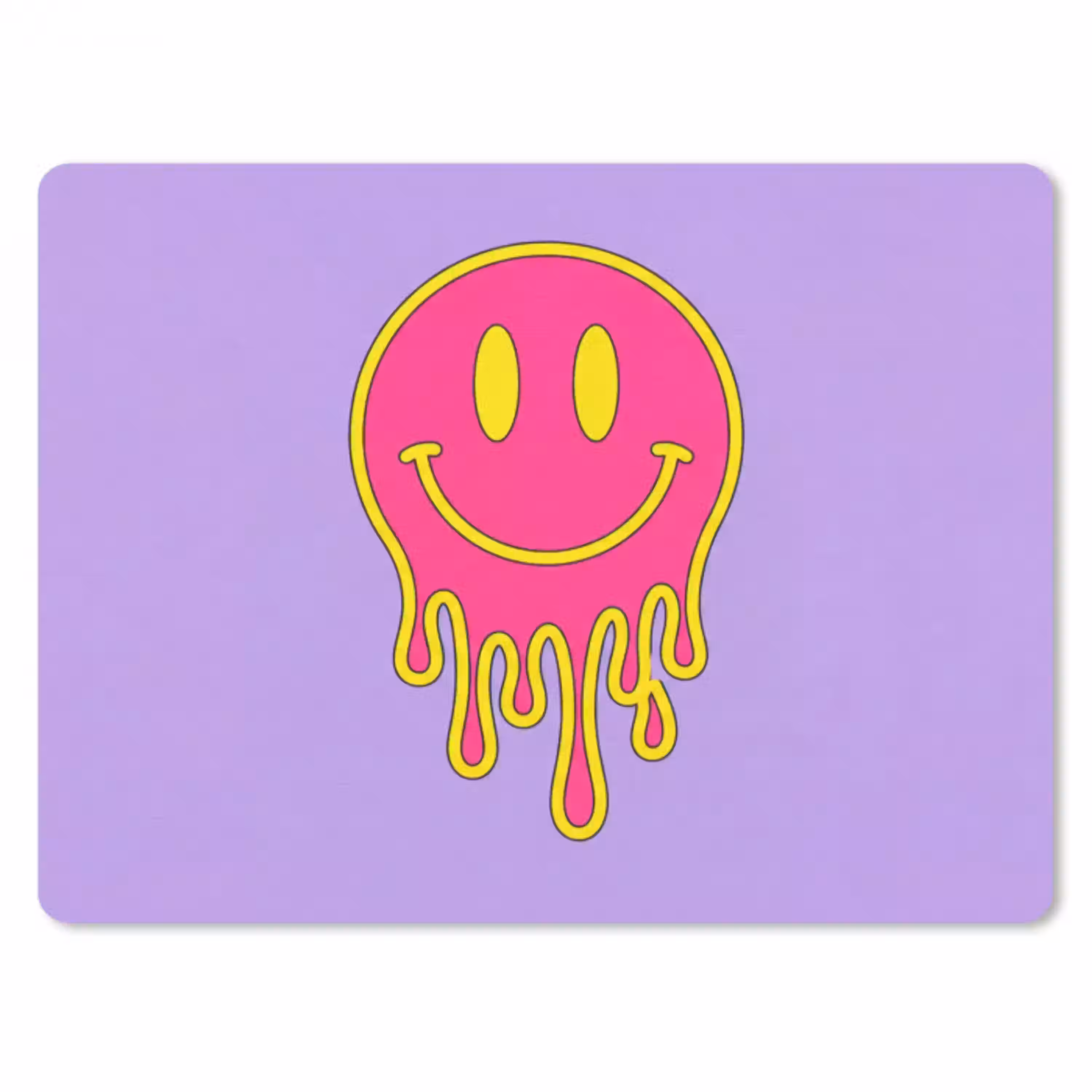Smiley - Drip - Neon muismat rubber klein -3d