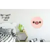 Varken - Roze - Minimalistisch Wandcirkel aluminium klein -kinderkamer