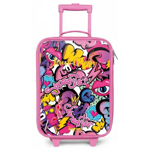 Girly graffiti Kinderkoffer - Roze klein -zz3dotto