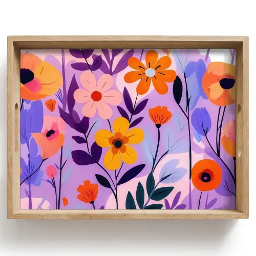 Bloemen - Kleurrijk - Bladeren Dienblad Rechthoek middel -z3d_shopping