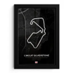 Racing - Engeland - Racebaan - Circuit - Silverstone - Zwart fotolijst zwart zonder passe partout klein -3d