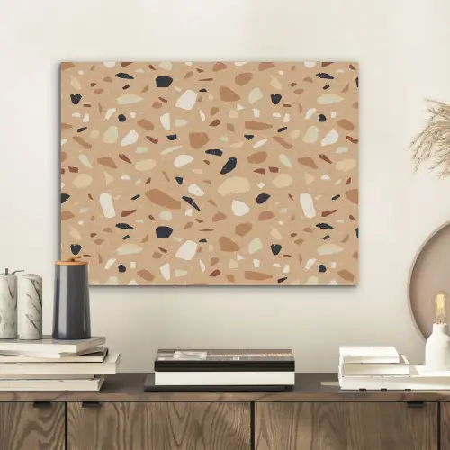 Terrazzo - Patroon - Kleurrijk - Oranje PET vilt klein 837 -sfeer1