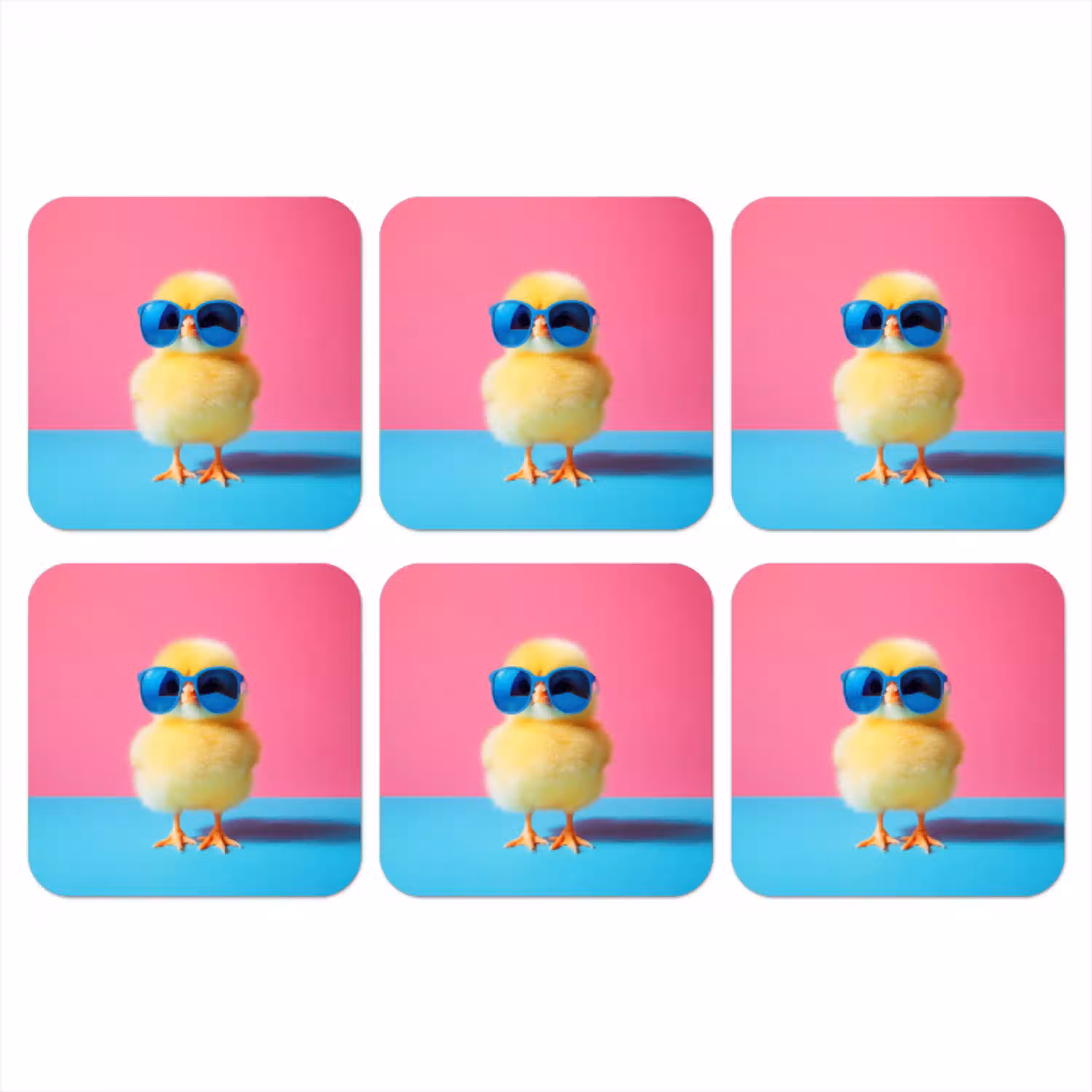Kuiken - Zonnebril - Blauw onderzetter kurk middel -3d