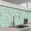 Bloemen - Wit - Vintage - Patronen keuken achterwand 2 middel 871 -3d_schuin