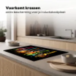 Lepels - Kruiden - Modern - Graffiti - Verf - Kleurrijk Inductie beschermer vinyl 3mm klein -sfeer1