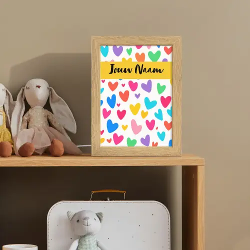 Hartjes - Kleurrijk - Patroon Light Box met kabel (Kinderlampje) klein -sfeer2_kind