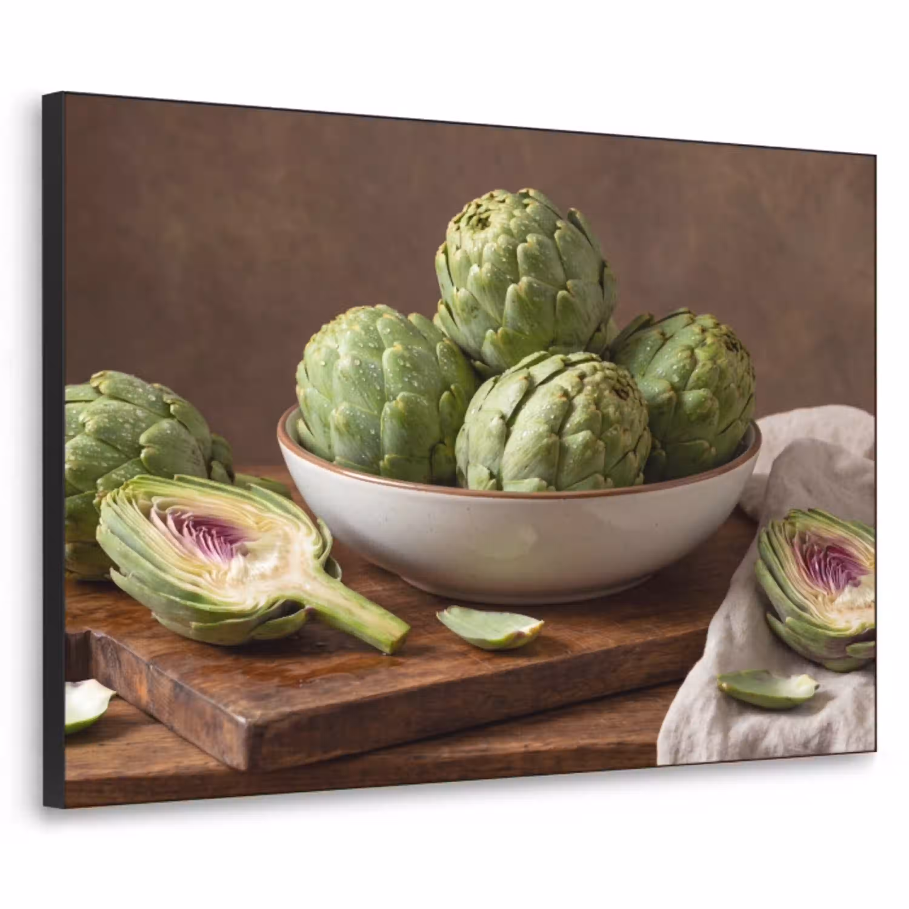 Groenten - Artisjok - Keuken Textielframe zwart klein -3d