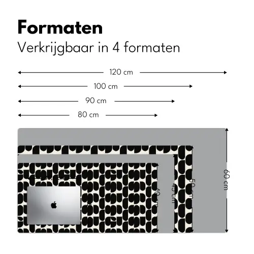 Modern - Patroon - Zwart Muismat XXL klein 681 -sfeer5