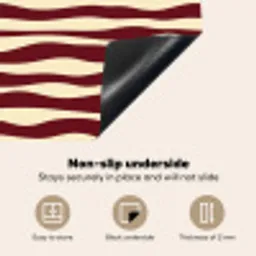 Golven - Rood - Patroon - Crème Inductie beschermer vinyl 3mm middel 274 -vsfeer4_ENG