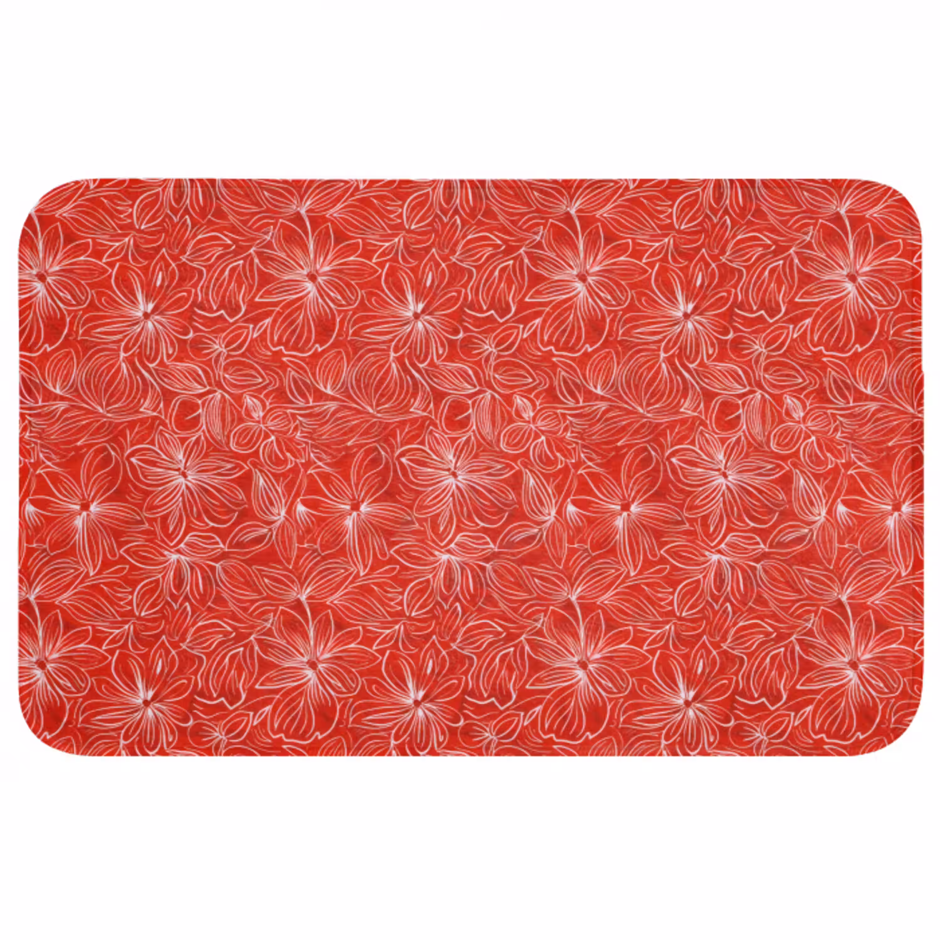 Bloemen - Patroon - Rood Badmat middel 997 -3d