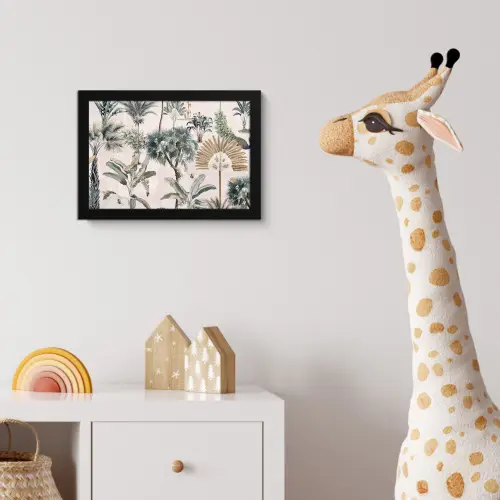 Tropisch - Bomen - Bladeren - Jungle fotolijst zwart zonder passe partout klein -usfeer4_kinderkamer