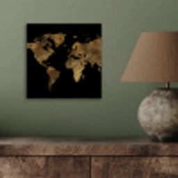 Wereldkaart - Goud - Luxe - Aarde - Zwart aluminium wit klein -sfeer2