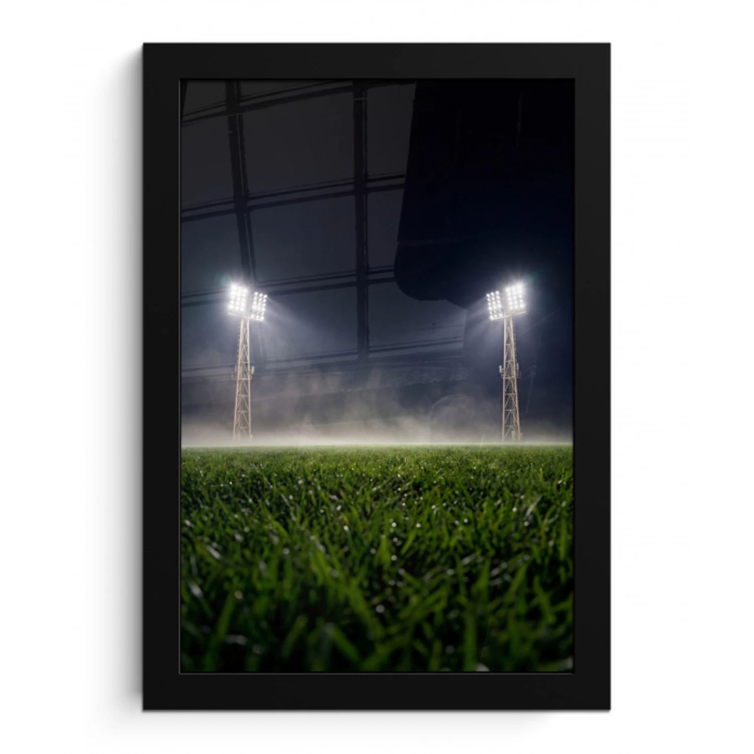 Stadion - Lichtmast - Sport - Nacht fotolijst zwart zonder passe partout klein -3d