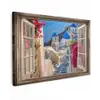 Doorkijk - Santorini - Landschap - Blauw - Grieks canvas 2cm klein -z3d