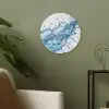 Spash - Water - Blauw Akoestische PET Vilt - Rond klein -sfeer2