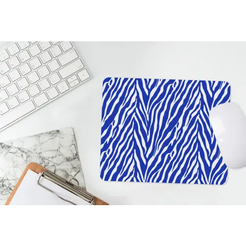 Zebra - Patroon - Kobalt - Blauw muismat rubber klein 262 -witbureau