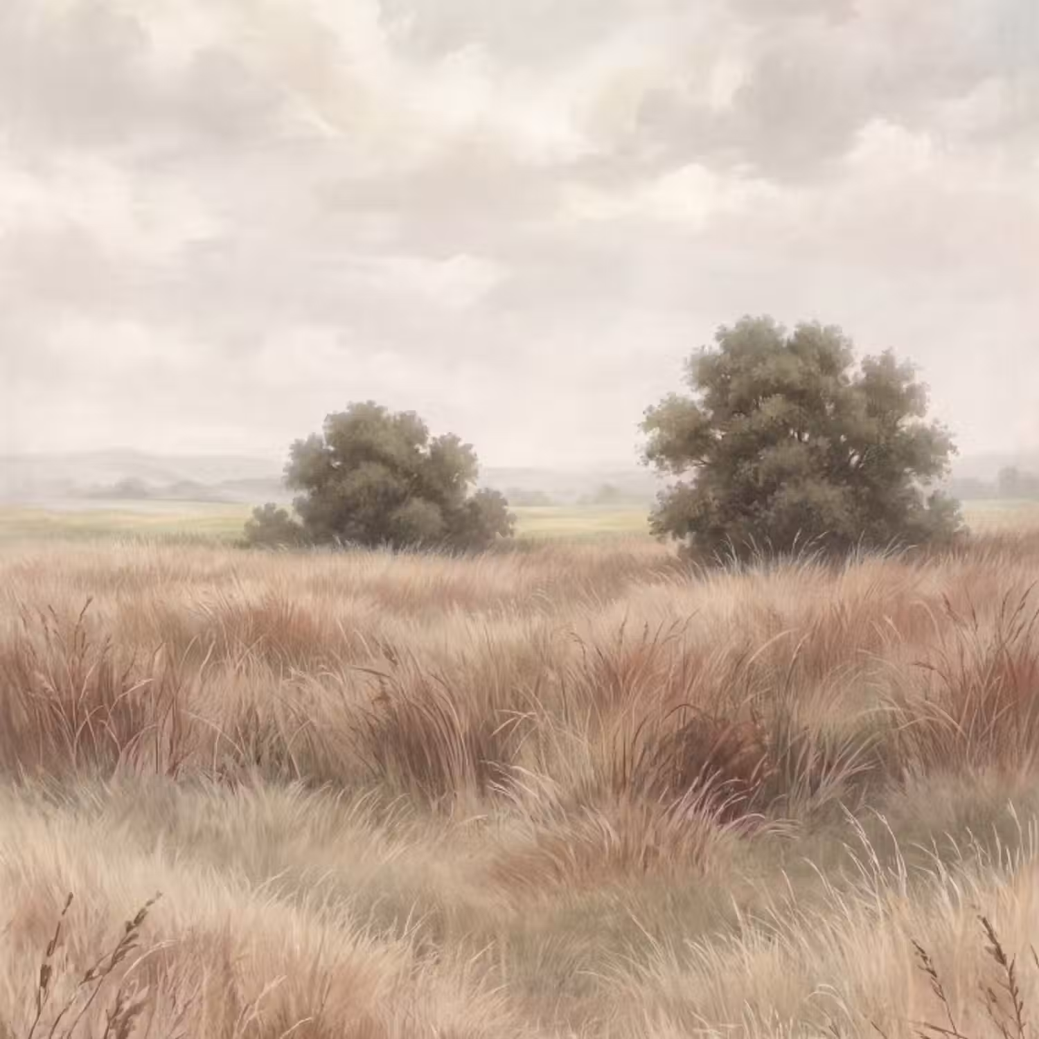 Behang - Landschap - Minimalistisch - Beige