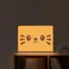 Kat - Simplistisch - Oranje - Vrolijk Light Box met batterij (Wandlamp kind) middel -sfeer1_kind