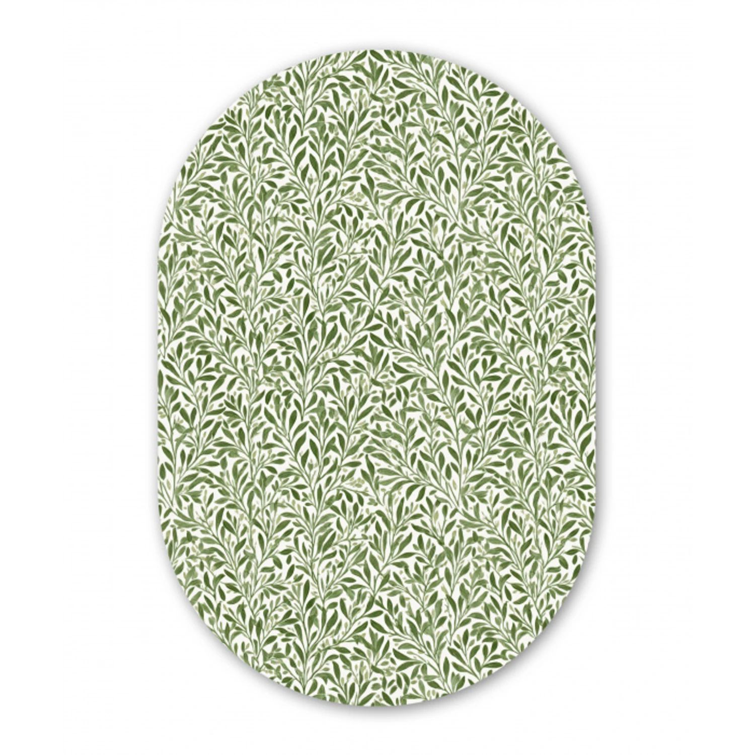 Botanisch - Takken - Groen Wandcirkel Ovaal Forex klein 630 -3d