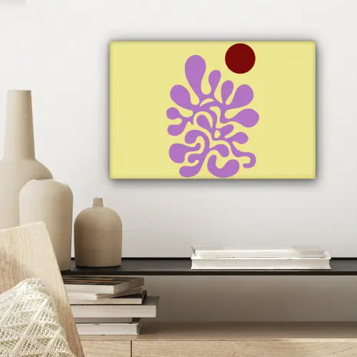 Koraal - Cirkel - Abstract - Geel canvas 2cm klein -sfeer6