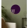 Oh hi - Paars - Cursief Wandcirkel behangsticker klein -sfeer2