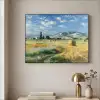 Landschap - Strobalen - Bergen - Wolken Textielframe zwart klein -sfeer2