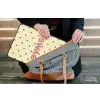 Swag - Roze - Stippen - Geel laptophoes neopreen klein -tas