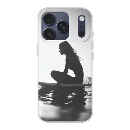 Silhouet - Vrouw - Surfplank - Water Telefoonhoesje iPhone 17 Pro klein -3d
