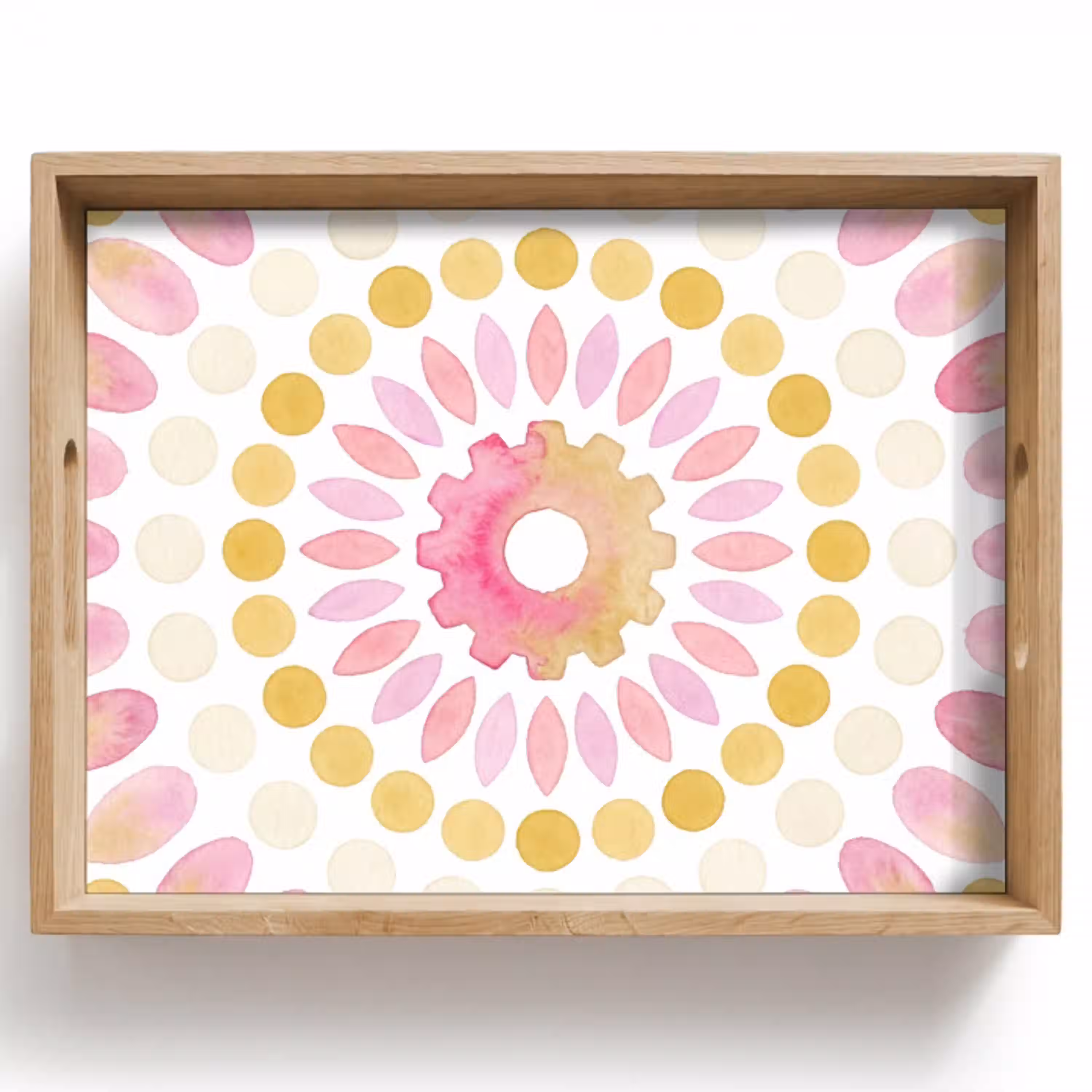 Abstract - Mandala - Kunst - Modern - Roze Dienblad Rechthoek middel -z3d_shopping