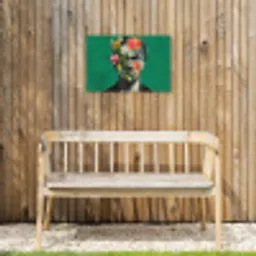 Man - Planten - Groen Tuinposter op houten frame 2 cm dik klein -sfeer4