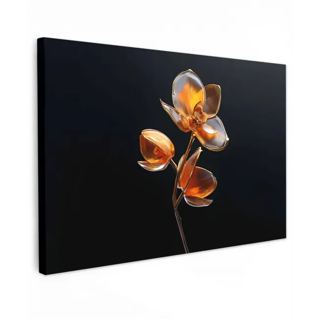 Bloem - Orchidee - Oranje canvas 2cm klein -z3d