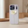 Bloem - Minimalistisch -Wit Telefoonhoesje iPhone 17 Pro klein -sfeer2