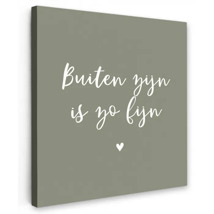 Tekst - Buiten zijn is zo fijn - Zomer - Spreuken Tuinposter op houten frame 2 cm dik klein -3d