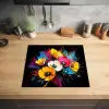 Bloemen - Kleurrijk - Graffiti - Modern - Boeket Inductie beschermer vinyl 3mm middel -sfeer5