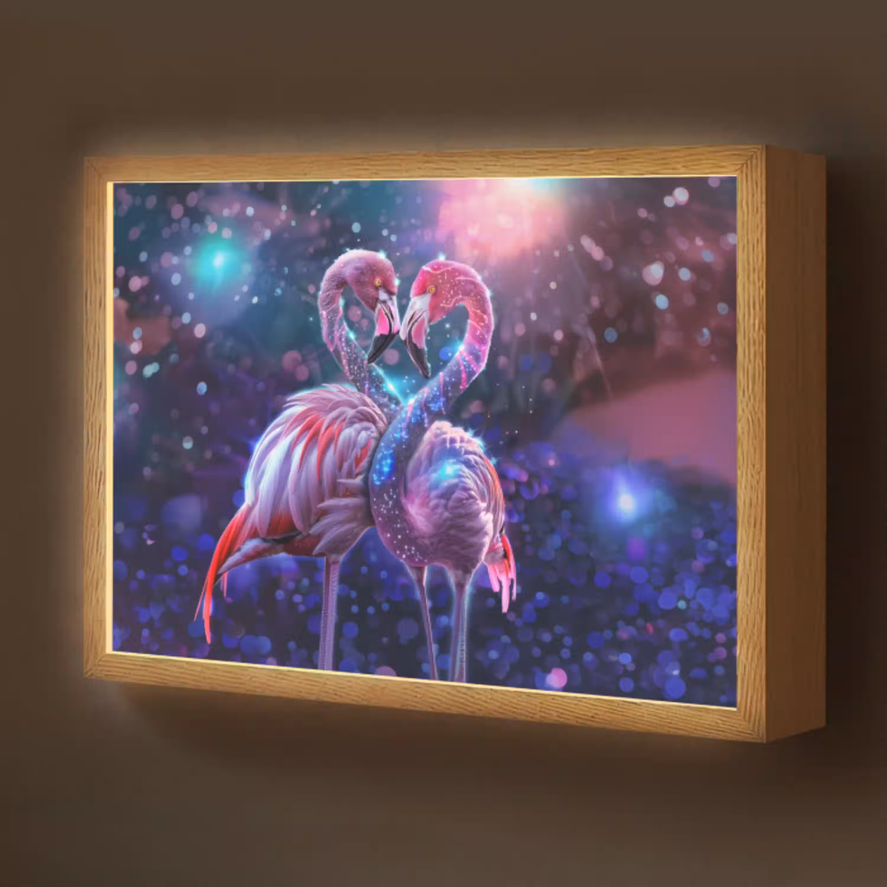 Flamingo's - Dieren - Ruimte - Galaxy Light Box met batterij (Wandlamp kind) middel -z3d_website