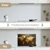 Wereldkaart - Goud - Roest keuken achterwand spatscherm klein -voor_na_NL