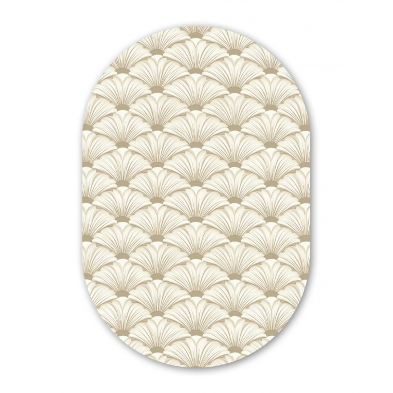 Klassiek - Art - Beige Wandcirkel Ovaal Aluminium middel 839 -3d