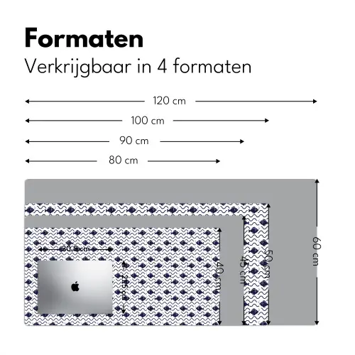 Oceaan - Visachtig - Blauw - Wit Muismat XXL klein 681 -sfeer5