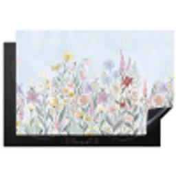 Weidebloemen - Illustratie - Kleurrijk Inductie beschermer vinyl 3mm klein -3d